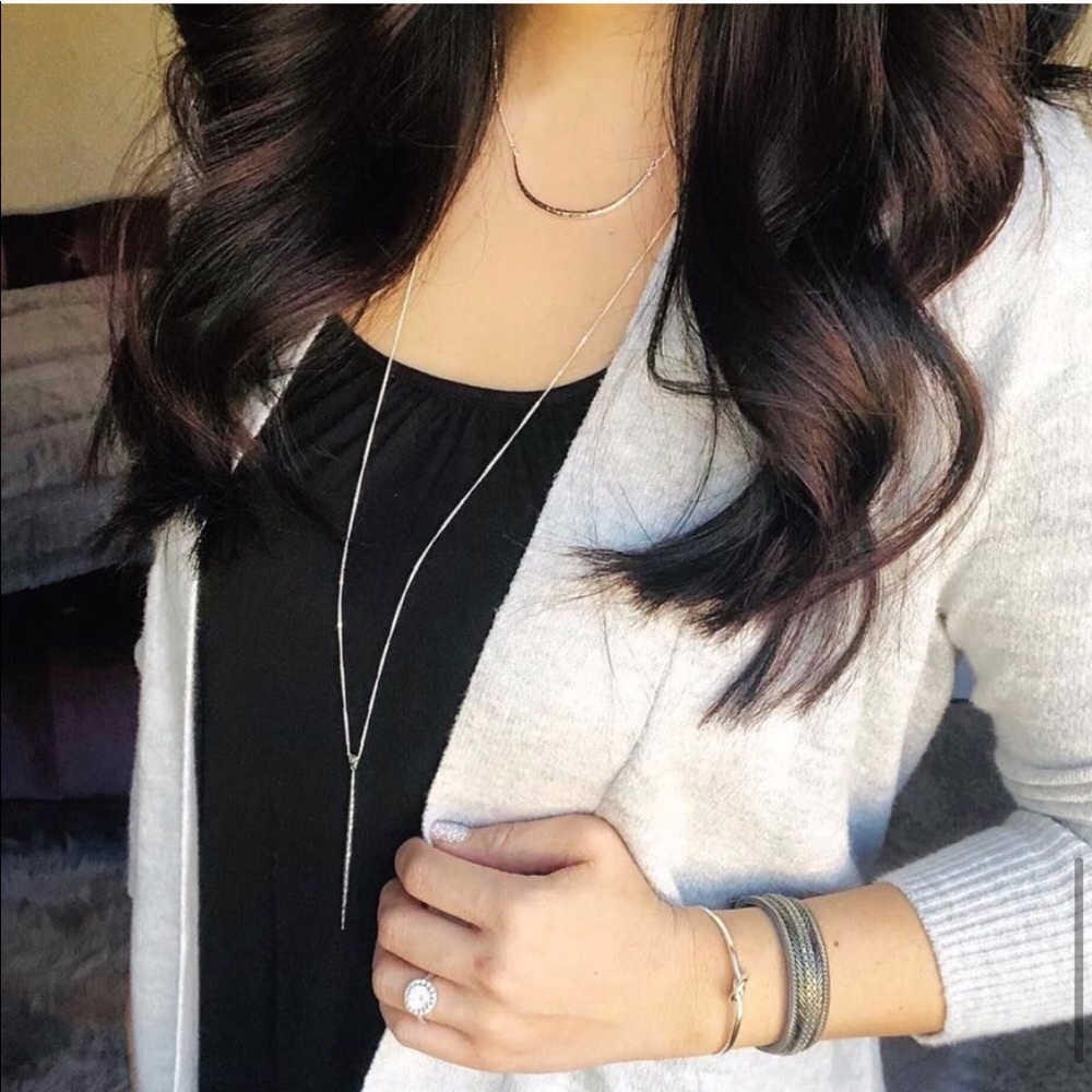 Stella & Dot Minimalist Versatile 2-in-1[SILVER] Kari DelicateLayering N… - Picture 6 of 8